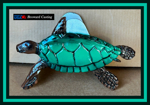 Cast Aluminum Green Turtle Decorative Hose Holder