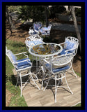 Cast Aluminum Coral Series Outdoor Bar Table and Chairs