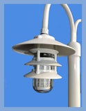 7',8' or 9' ALUMINUM 4" SQUARE POST WITH DOUBLE LED FRIENDLY PAGODA DOCK LIGHT