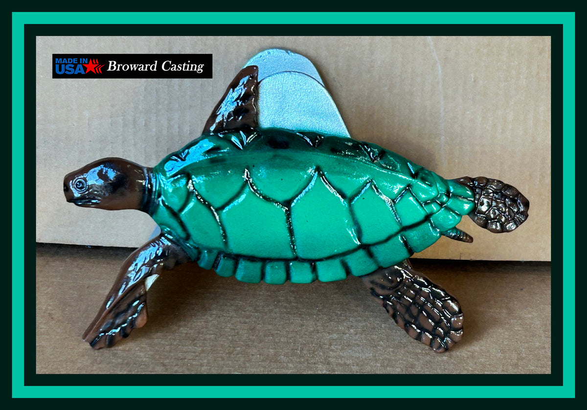 Cast Aluminum Green Turtle Decorative Hose Holder – Broward Casting