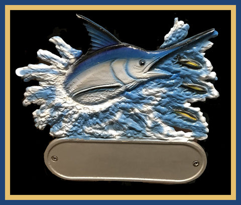 Aluminum Marlin Decorative Address Plaque - Broward Casting