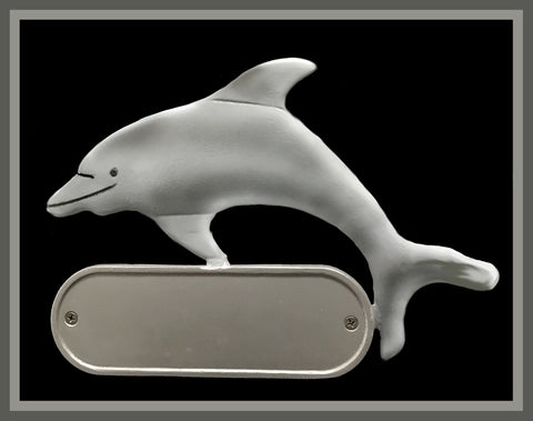 Cast Aluminum Porpoise Dolphin Decorative Address Plaque