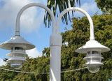 7',8' or 9' ALUMINUM ROUND POST WITH DOUBLE PAGODA DOCK LIGHT - Broward Casting
