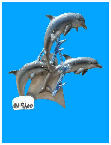 Cast Aluminum 3 Jumping Dolphin Decorative Hose Holder