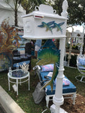 CUSTOM ORDERED/ PAINTED MAHI DOLPHIN w/flying fish Inserts HIGH QUALITY CAST ALUMINUM MAILBOX