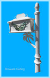 CUSTOM ORDERED/PAINTED PALM TREE w/Butterfly Inserts HIGH QUALITY CAST ALUMINUM MAILBOX
