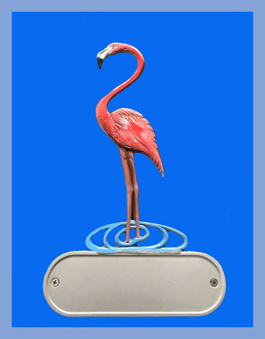Cast Aluminum Flamingo Decorative Address Plaque