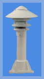 1" or 3' ALUMINUM ROUND POST WITH PAGODA DOCK LIGHT - Broward Casting